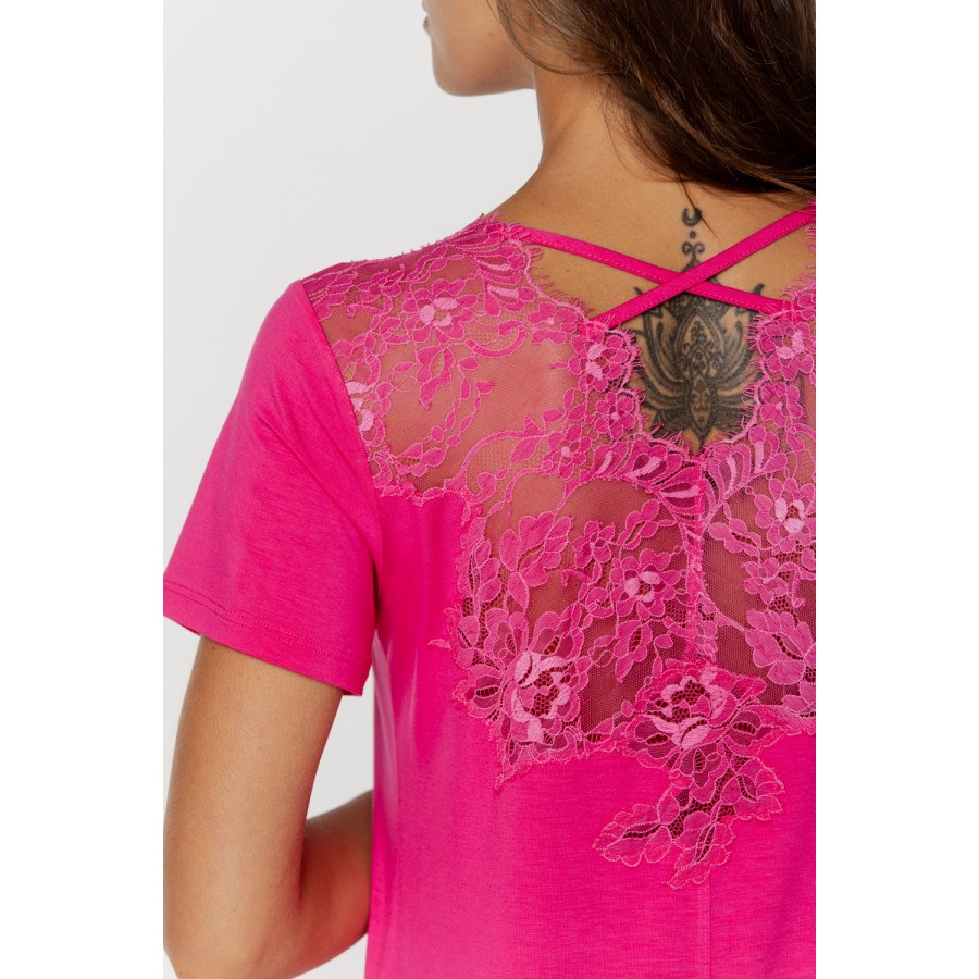 Wonderful short-sleeved pajama set with embroidery 5 - www.coemi-lingerie.com 