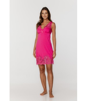 Micromodal nightdress with lace on the bust, the entire back and the bottom of the dress 1 - www.coemi-lingerie.com 
