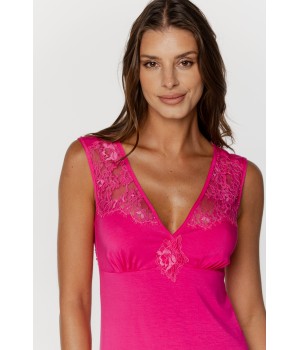 Negligé aus Micromodal mit Spitze am Oberteil, am gesamten Rücken und am Saum 4 - www.coemi-lingerie.com 