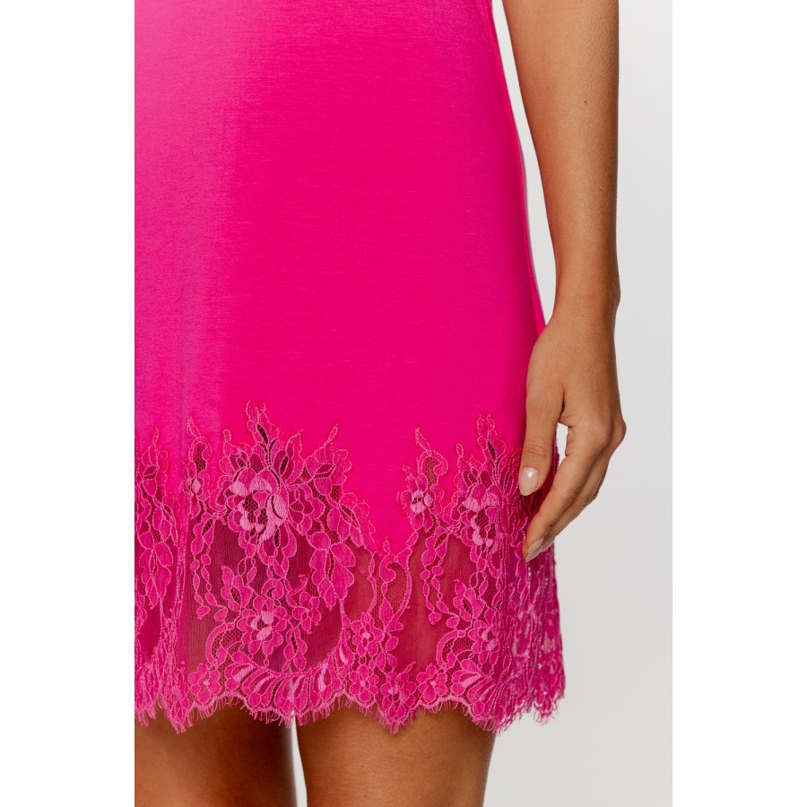 Micromodal nightdress with lace on the bust, the entire back and the bottom of the dress 5 - www.coemi-lingerie.com 
