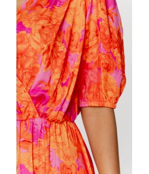 Longue robe d'intérieur en viscose soyeuse à motif manches mi-longues et resserrée à la taille Accueil - www.coemi-lingerie.com 