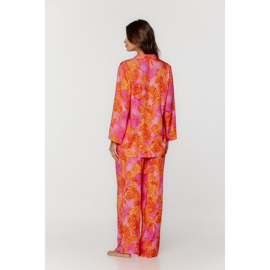 Ensemble pyjama en viscose imprimé haut style chemise et pantalon ample et fluide Pyjamas - www.coemi-lingerie.com 