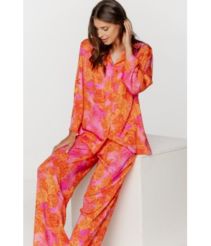 Viscose pyjama set with shirt-style top and loose, flowing trousers 6 - www.coemi-lingerie.com 