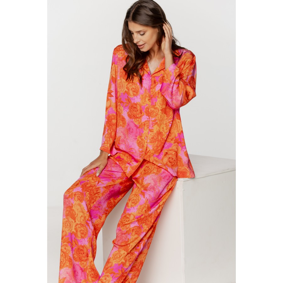 Viscose pyjama set with shirt-style top and loose, flowing trousers 6 - www.coemi-lingerie.com 