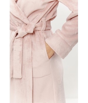 Belt loop detail on calf-length velour robe waist