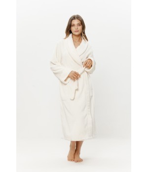 Mannequin en peignoir maxi velours COEMI mains dans les poches latérales