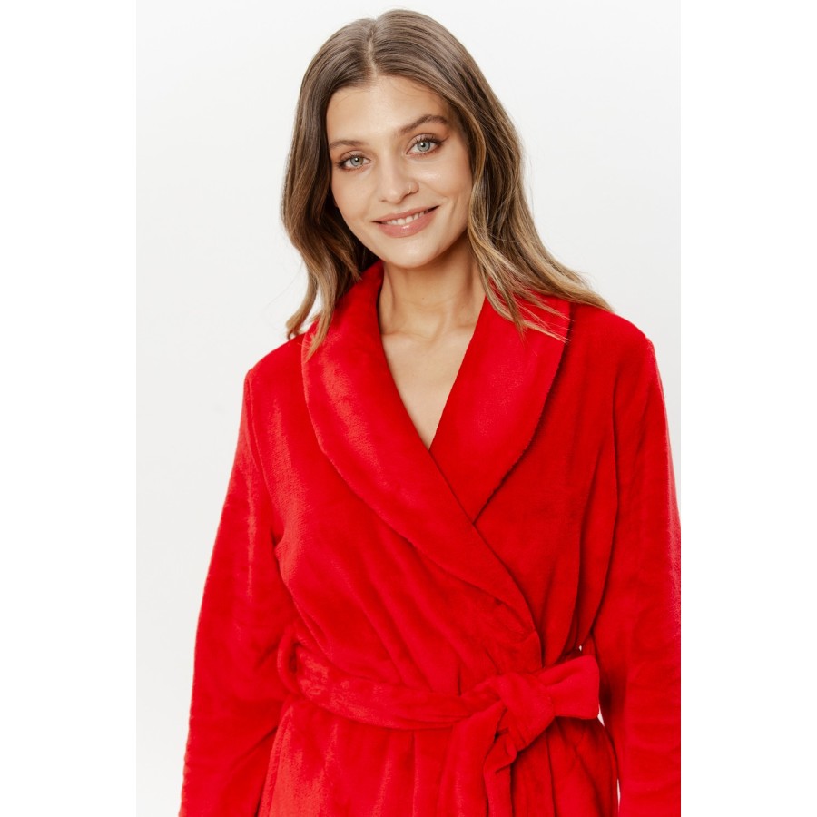 Maxi peignoir COEMI détail coutures et finitions col châle