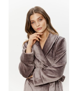 Fermeture ceinture nouée peignoir maxi velours col châle COEMI