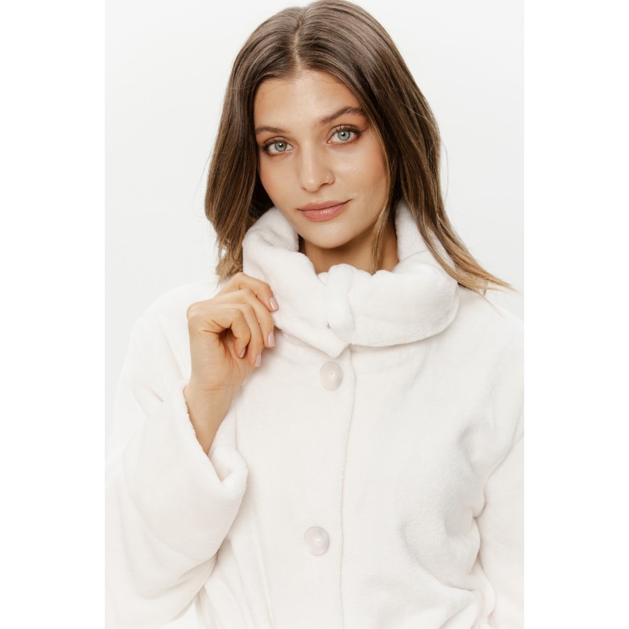 Ensemble du peignoir velours long boutonné col large Coemi