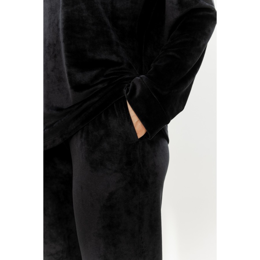 Freigestelltes Velours-Set, gerader Schnitt XS bis XXL