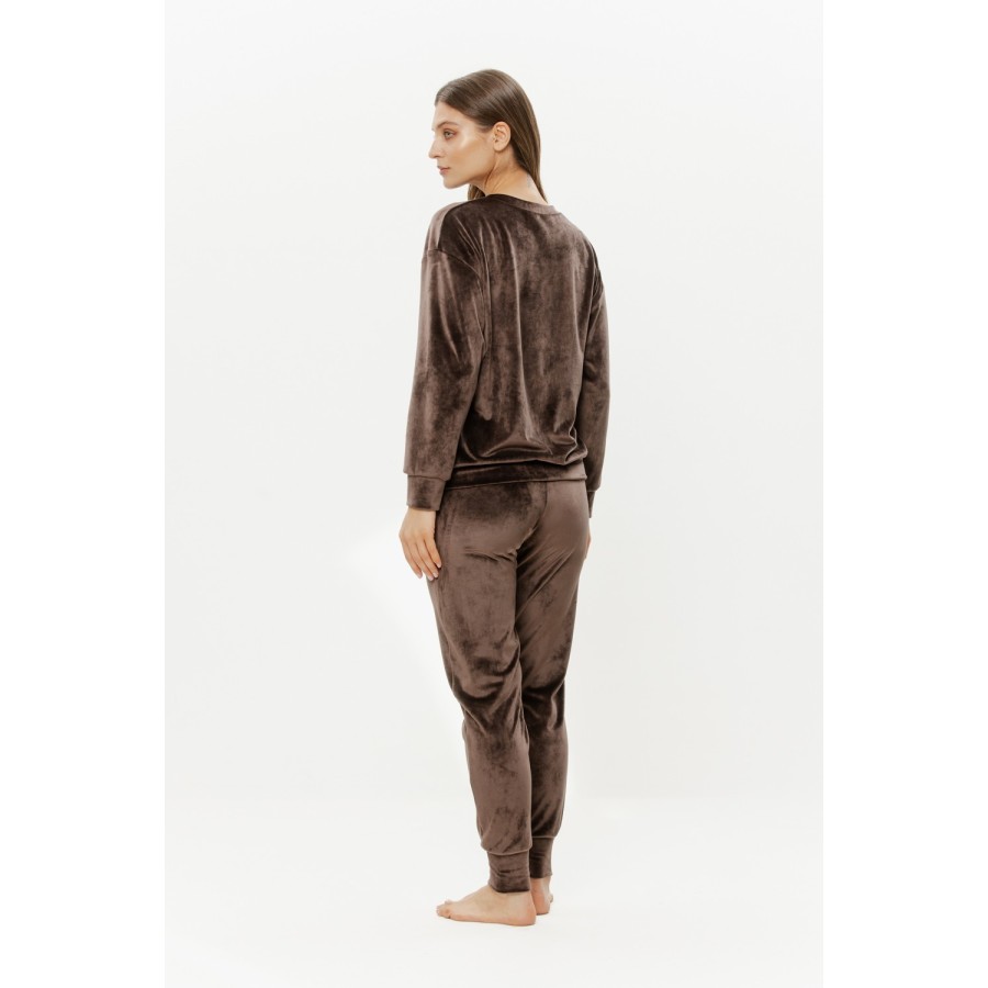 Makroaufnahme des dichten, kurzen Velours-Flors aus Polyester und Elasthan