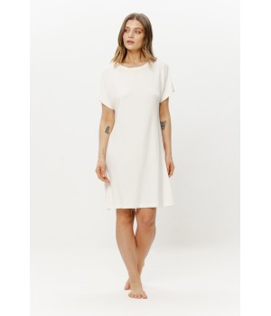 Short-sleeved, long T-shirt style nightgown in soft, silky viscose