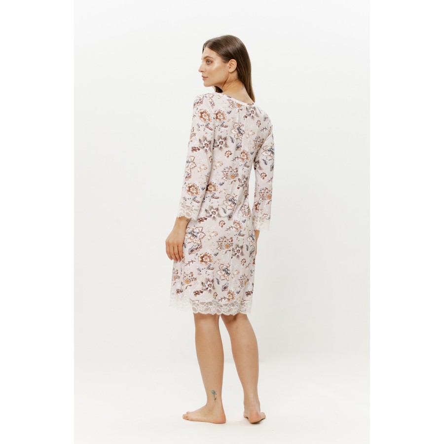 Camisón micromodal estampado floral cuello redondo vista frontal