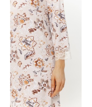 Vista espalda camisón micromodal estampado botánico corte recto
