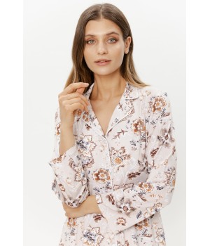 Fließende Hose gerades Bein Seitentaschen Micromodal Pyjama-Set
