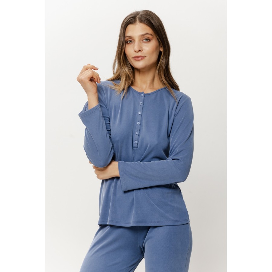 Straight-leg viscose pajama trousers clean line hip to hem, Coemi