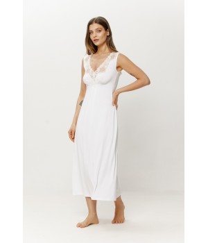Camisón micromodal tirantes encaje blanco busto