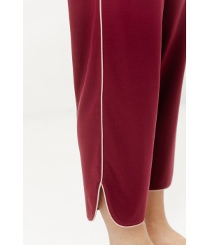 Ensemble pyjama Gris tee-shirt manches ¾ et pantalon ¾, porté de trois-quarts avant
